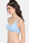 Rosaline Double Layered Non Wired 3/4Th Coverage T-Shirt Bra - Delicate Blue — thumbnail 3